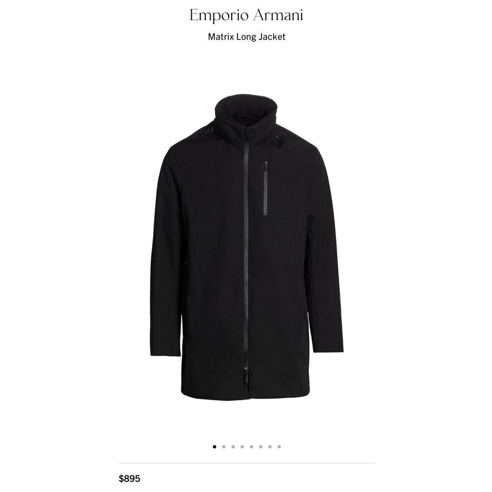 Emporio Armani Men’s Designer Black Matrix coat Sz 52 Large (US 42-44”) NEW $895
